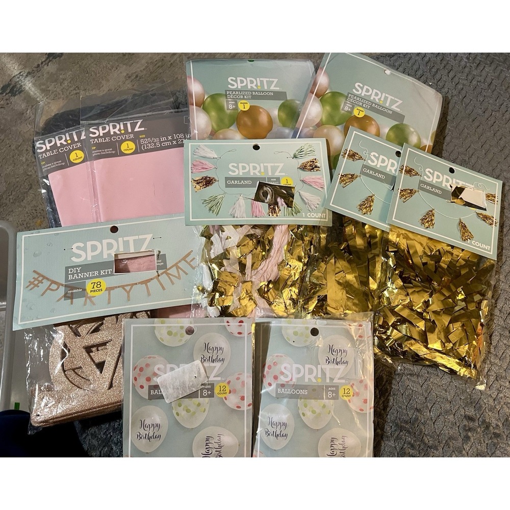 Lot Of Spritz Party Supplies Girls